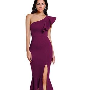 Purple One Shoulder Dress